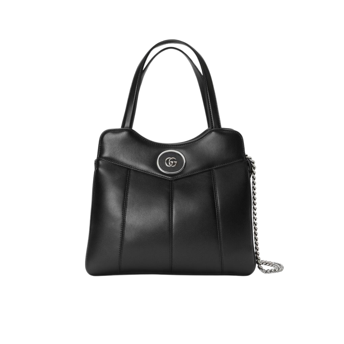 Petite Small Black Leather Tote Bag - Compact Elegance