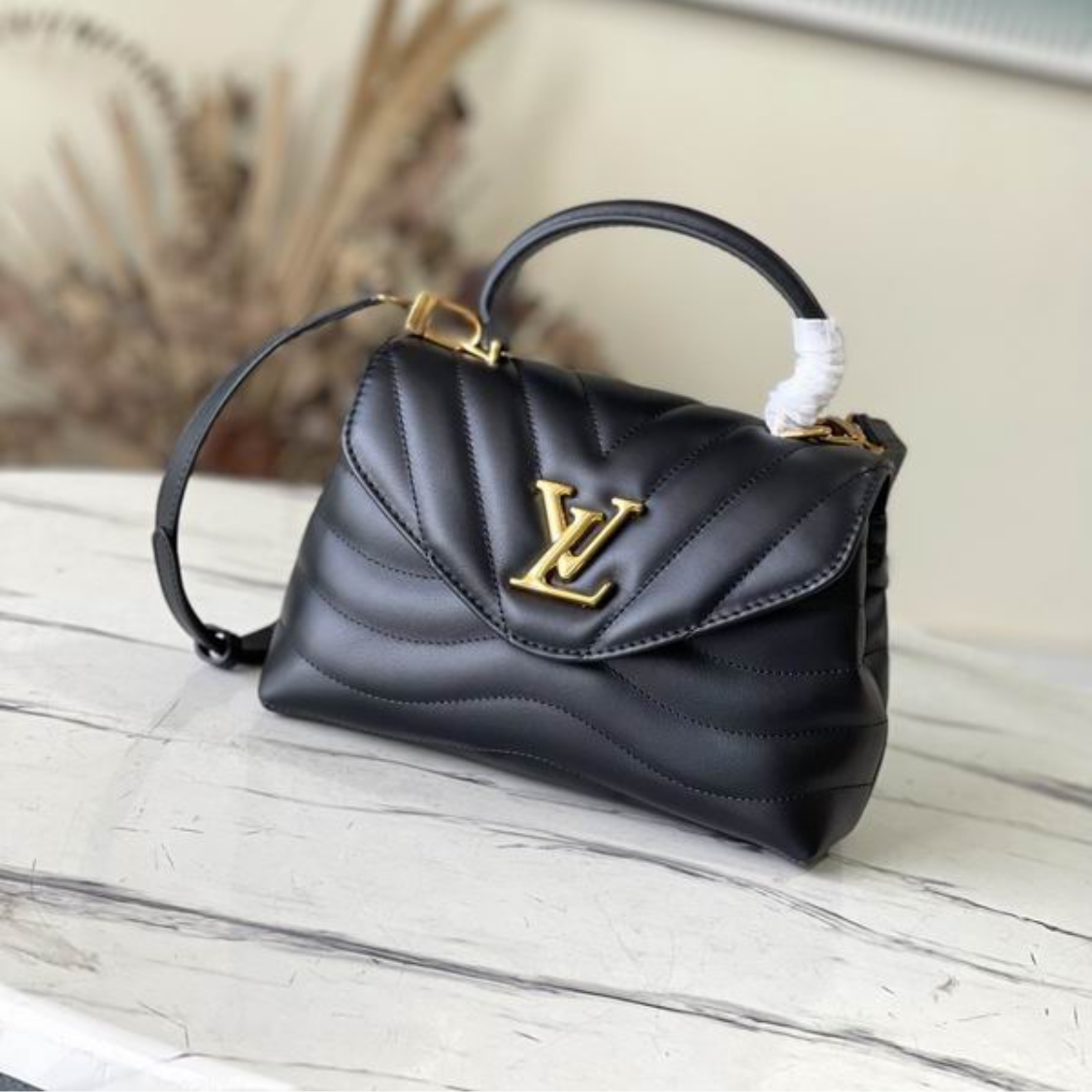 Luxurious Multi Pochette Black Calfskin Handbag